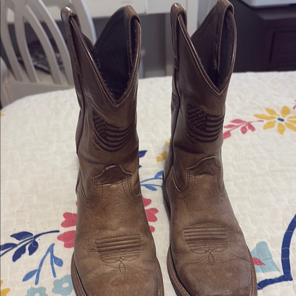 Ariat Brown Western Boots Distressed Leather
